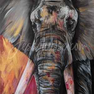 Le Majestueux : Tableaux acryliques d'animaux colorés de Jessquisse