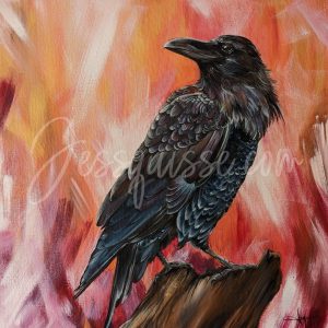 Heckle : Tableaux acryliques d'animaux colorés de Jessquisse