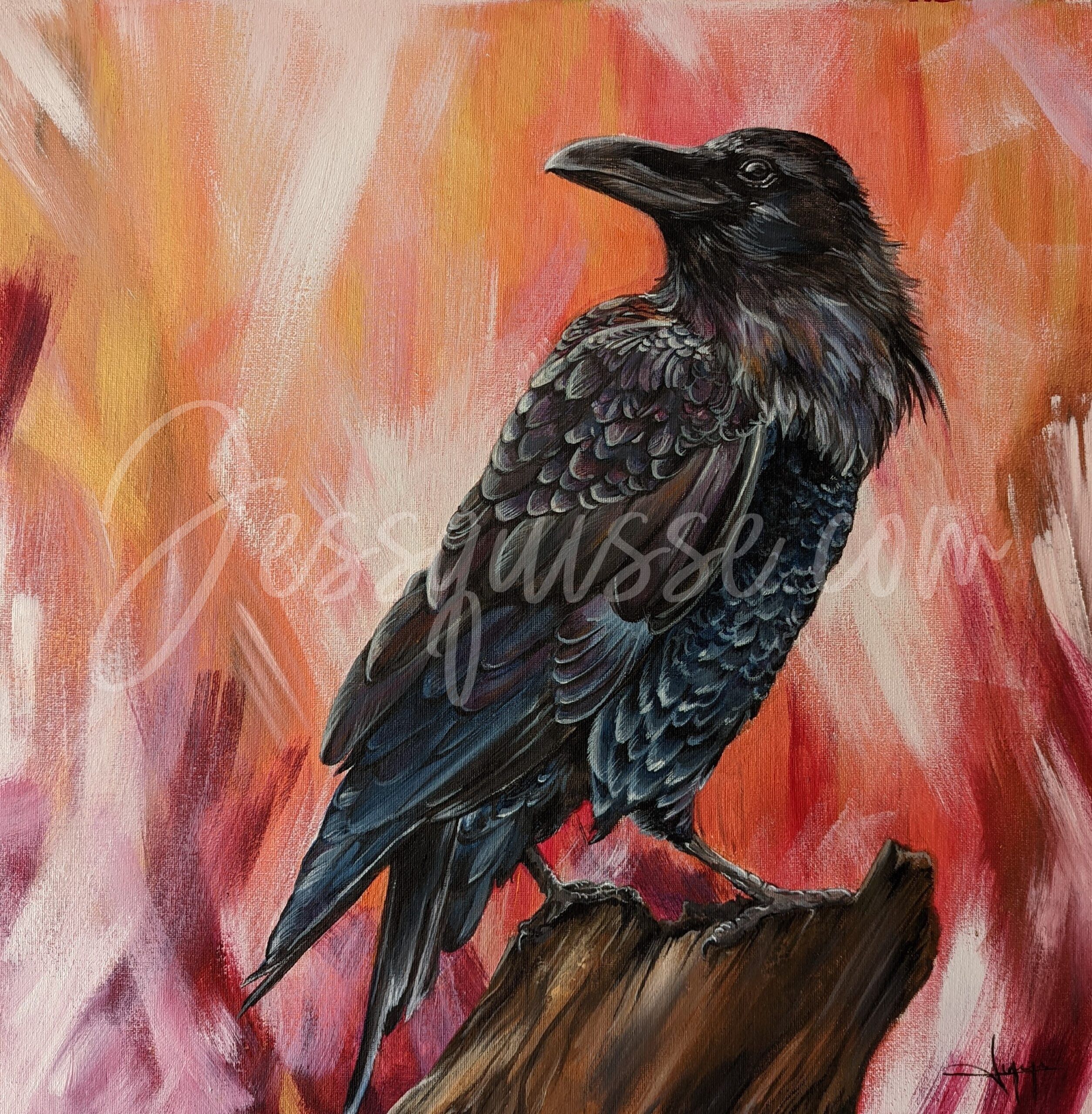 Heckle : Tableaux acryliques d'animaux colorés de Jessquisse