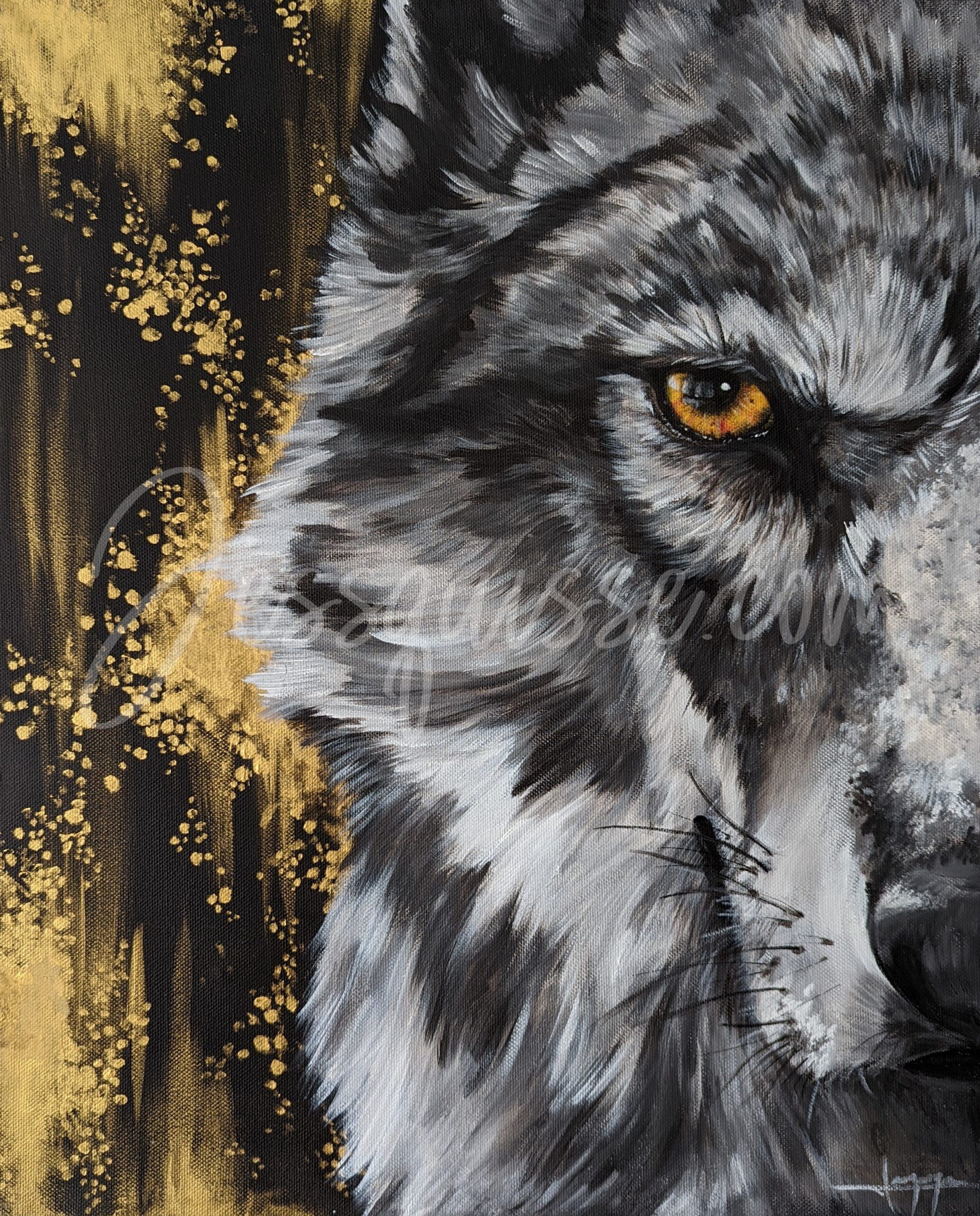 L'Alpha : Tableaux acryliques d'animaux colorés de Jessquisse