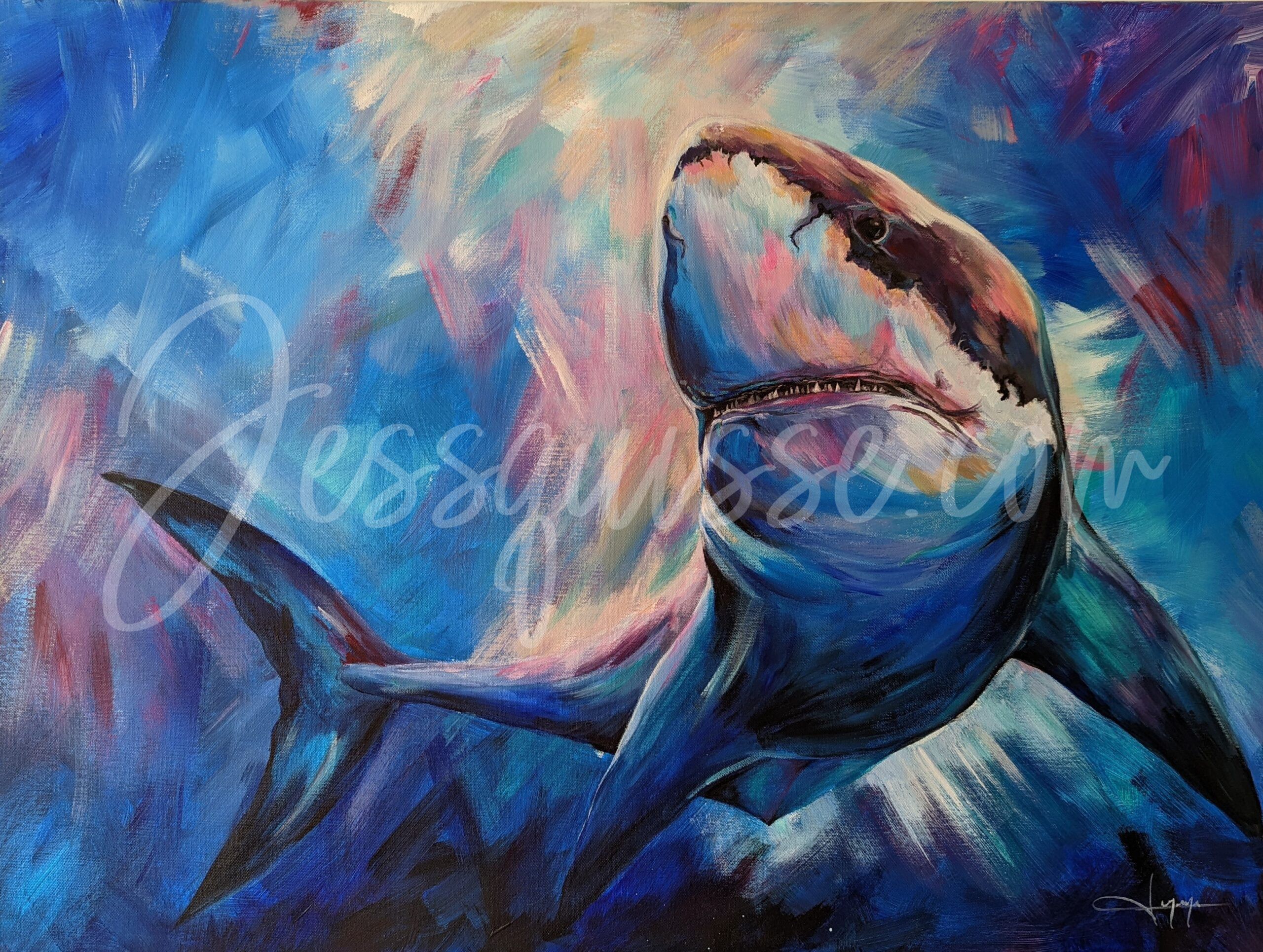 Bruce : Tableaux acryliques d'animaux colorés de Jessquisse