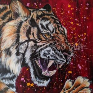 L'Indomptable : Tableaux acryliques d'animaux colorés de Jessquisse