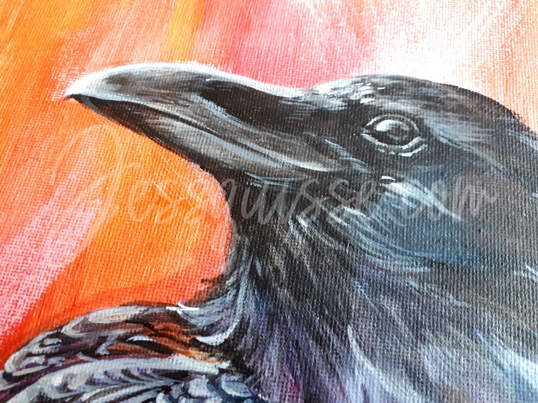 Heckle – Peinture acrylique corbeau 50×50 cm – Image 4
