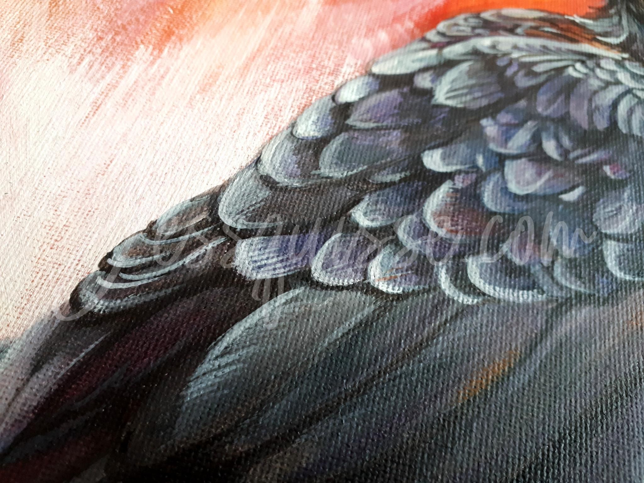 Heckle – Peinture acrylique corbeau 50×50 cm – Image 3