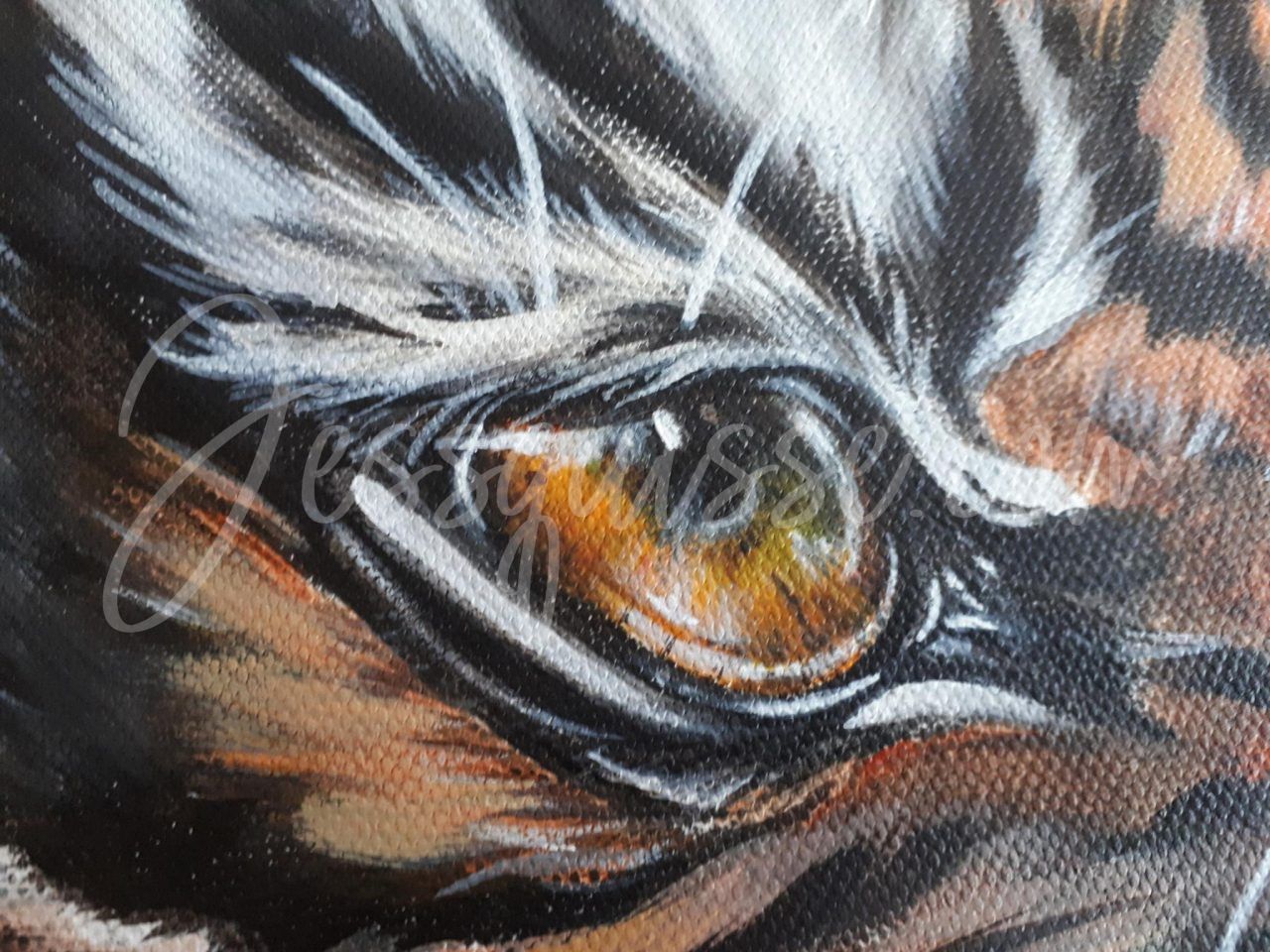 L’Indomptable, peinture acrylique tigre