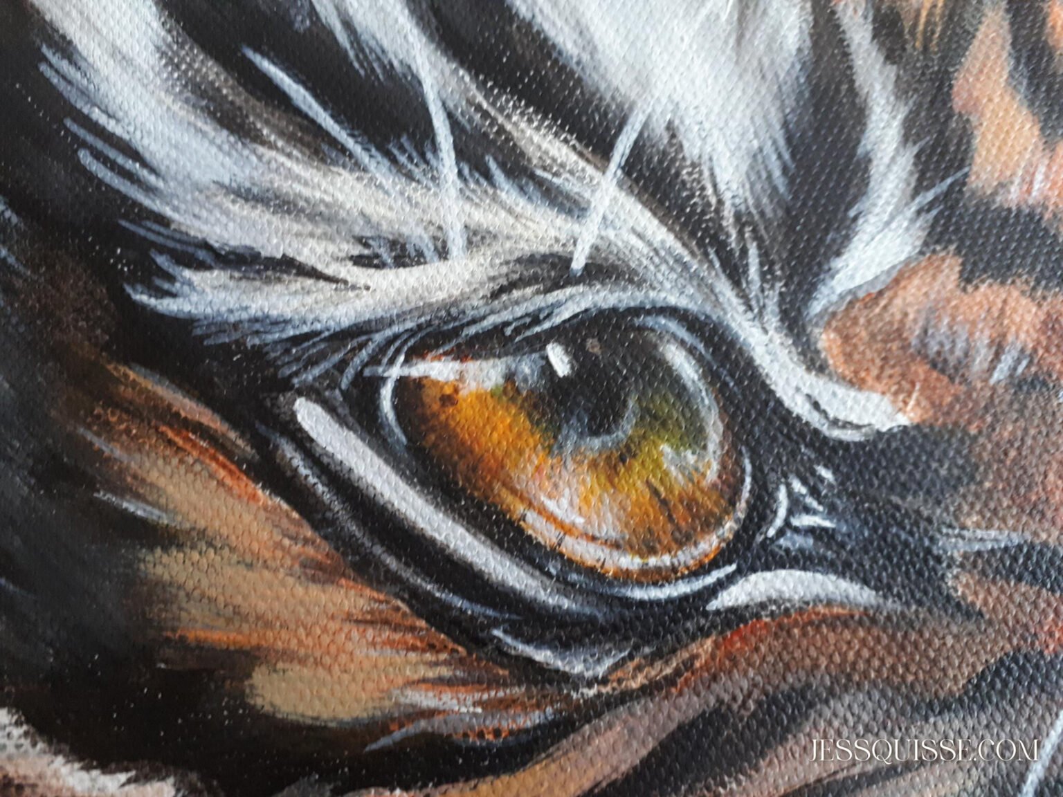 L’Indomptable, peinture acrylique tigre