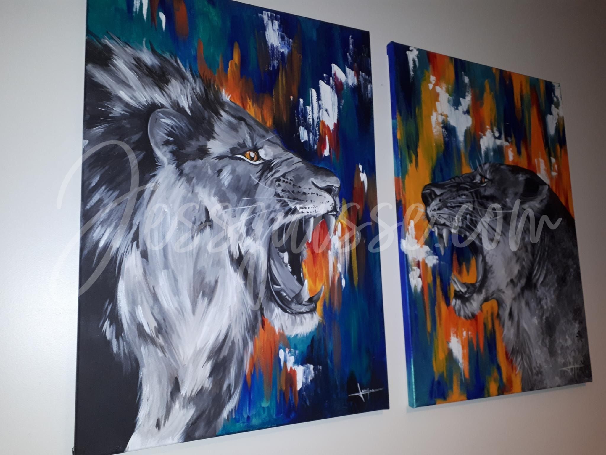 The King – Peinture acrylique lion 50×70 cm – Image 5