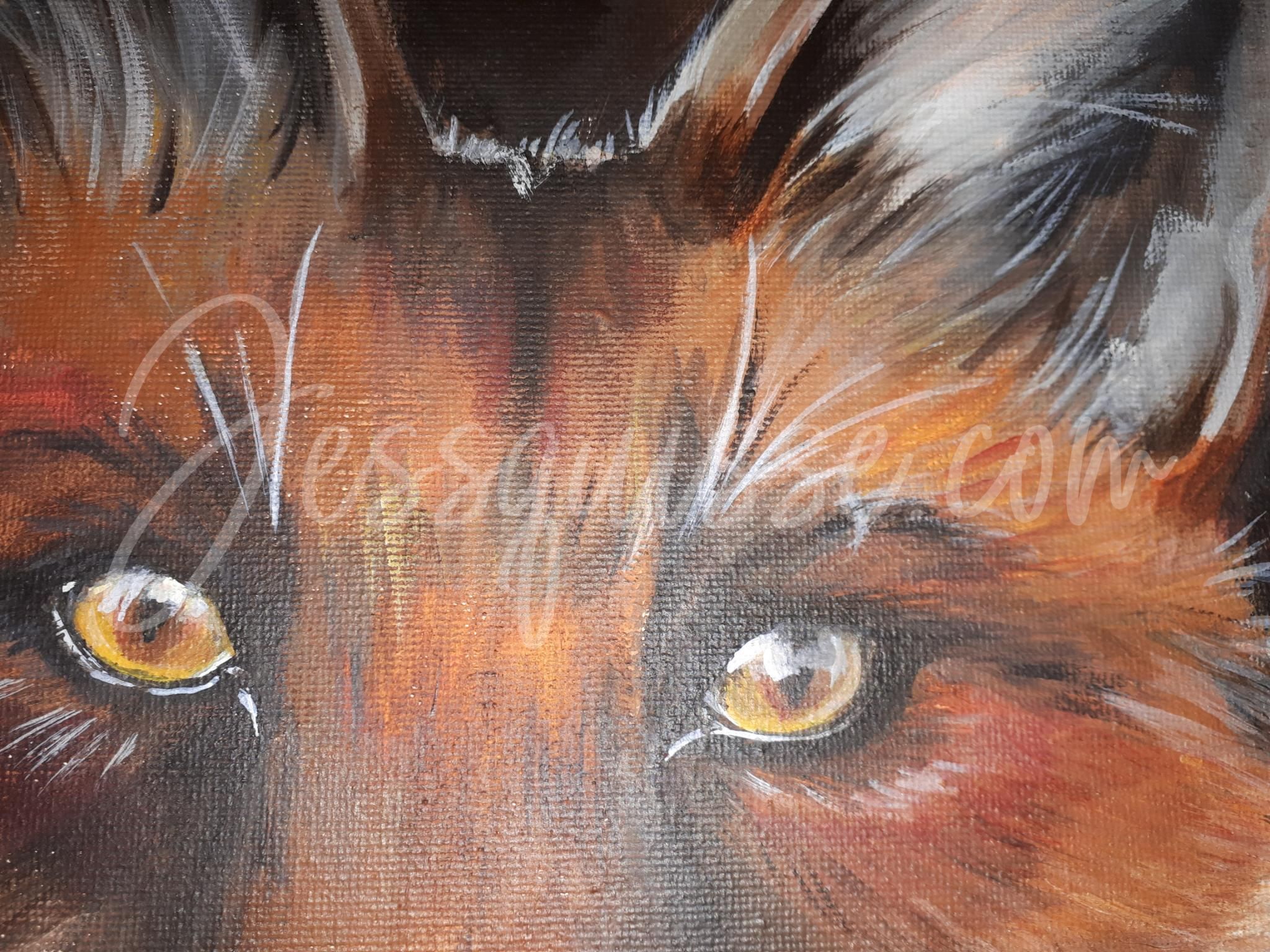 Le Rusé : Tableaux acryliques d'animaux colorés de Jessquisse