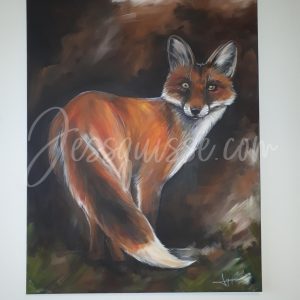 Le Rusé : Tableaux acryliques d'animaux colorés de Jessquisse