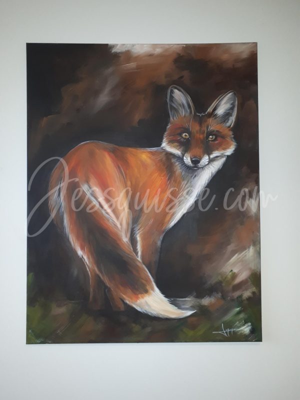 Le Rusé, peinture acrylique renard