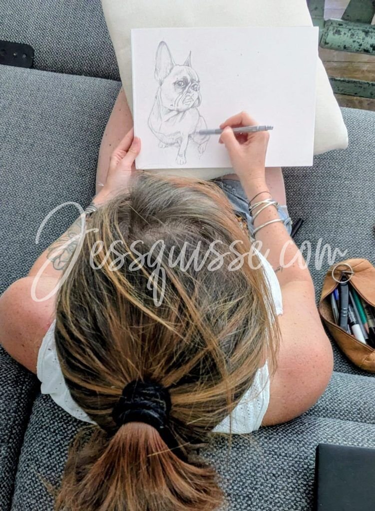 Portrait de Jessica, portraitiste animalière de Jessquisse