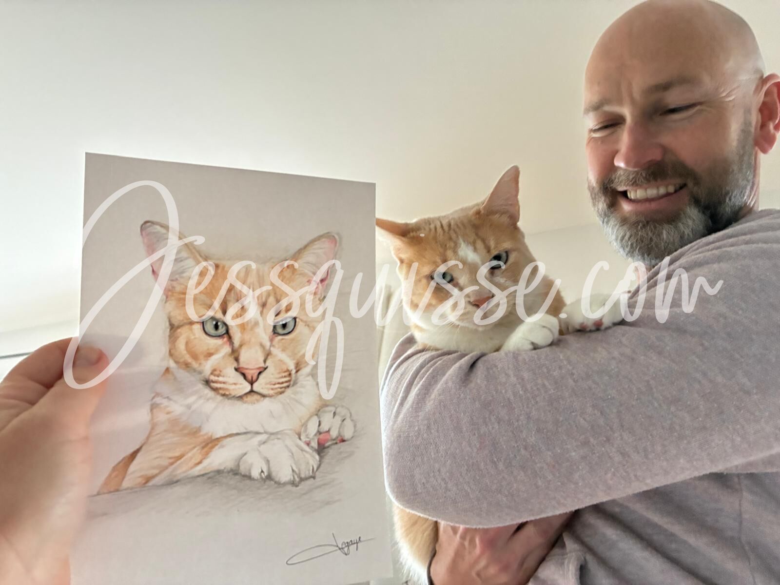 Portrait de chat aux crayons de couleur