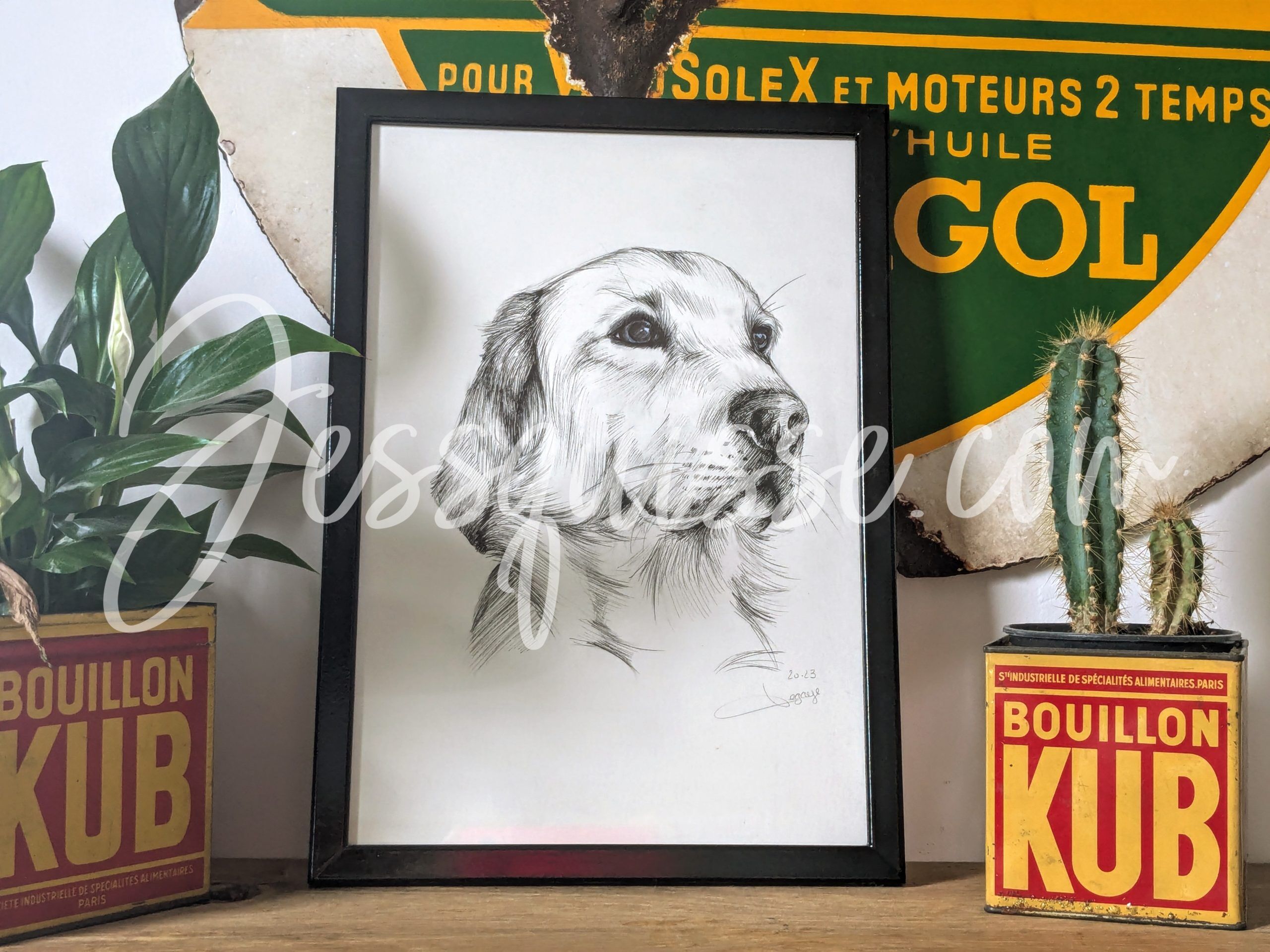 Portrait de chien au stylo