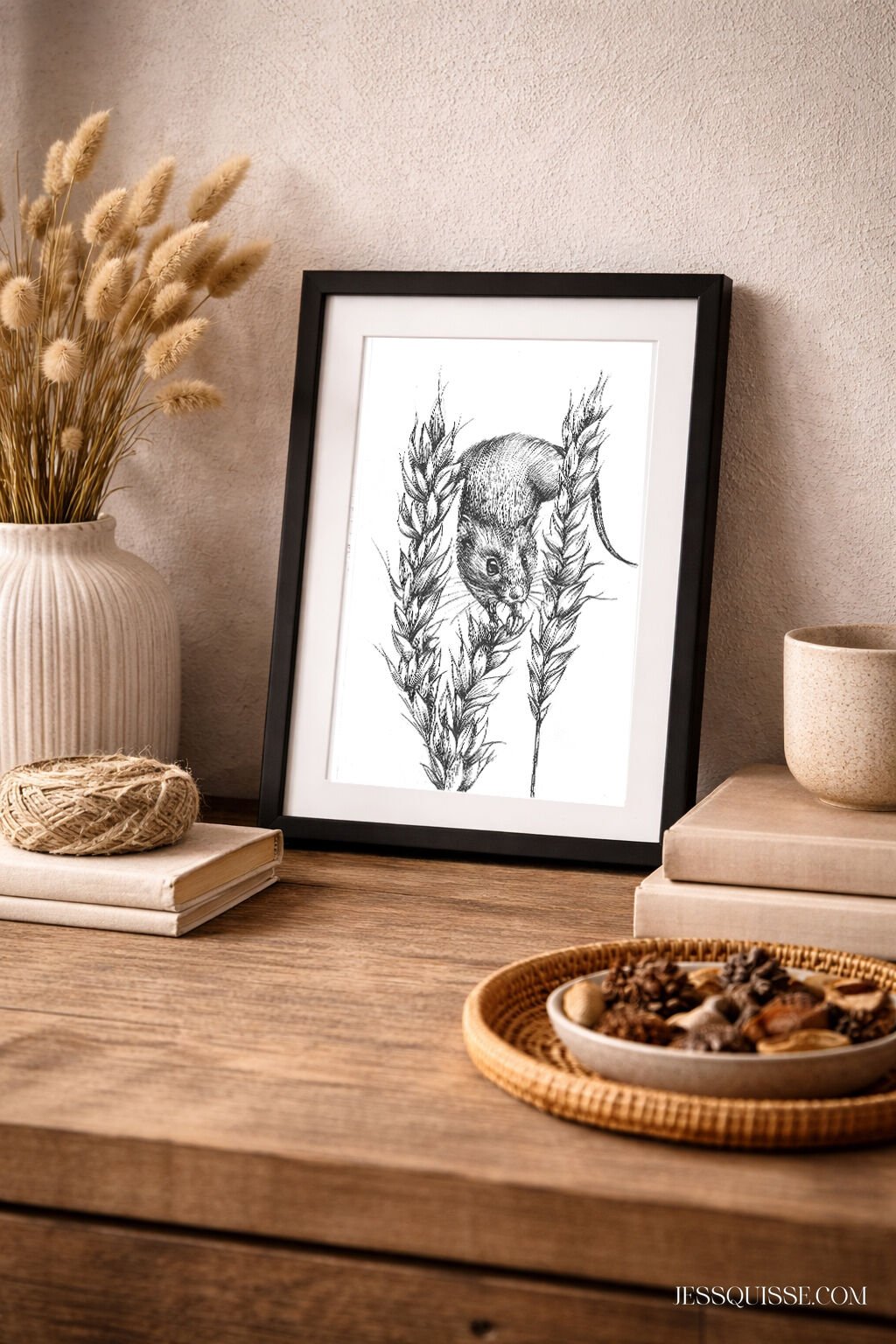 Souris et épi de blé - tirage d'art animalier – Image 2