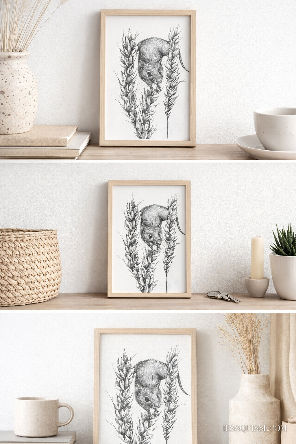 Souris et épi de blé - tirage d'art animalier – Image 3
