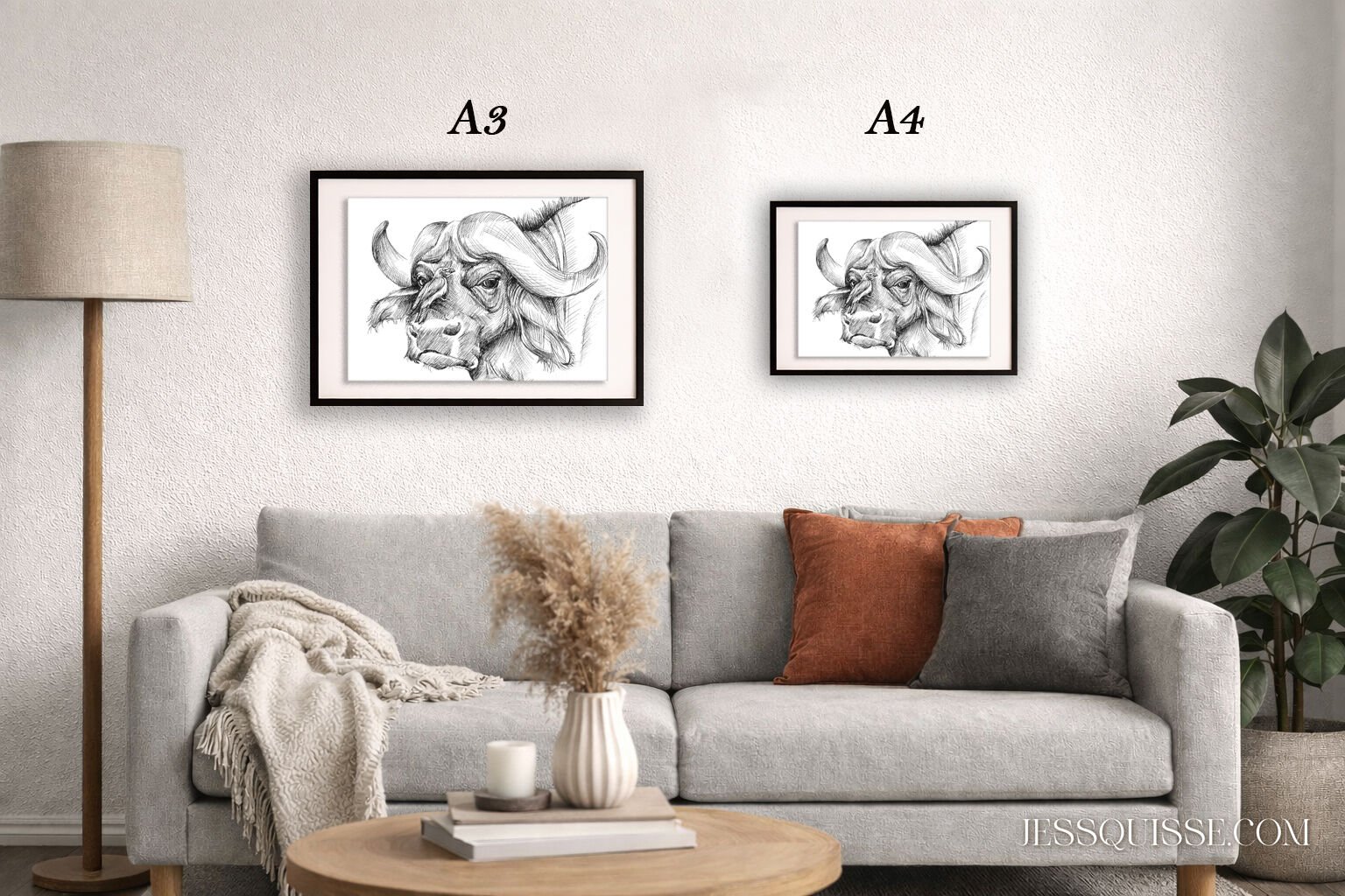 Buffle et oiseau - tirage d'art animalier – Image 5