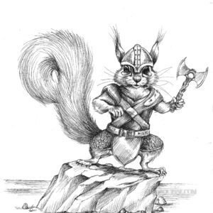Ecureuil viking: tirage d'art animalier Jessquisse