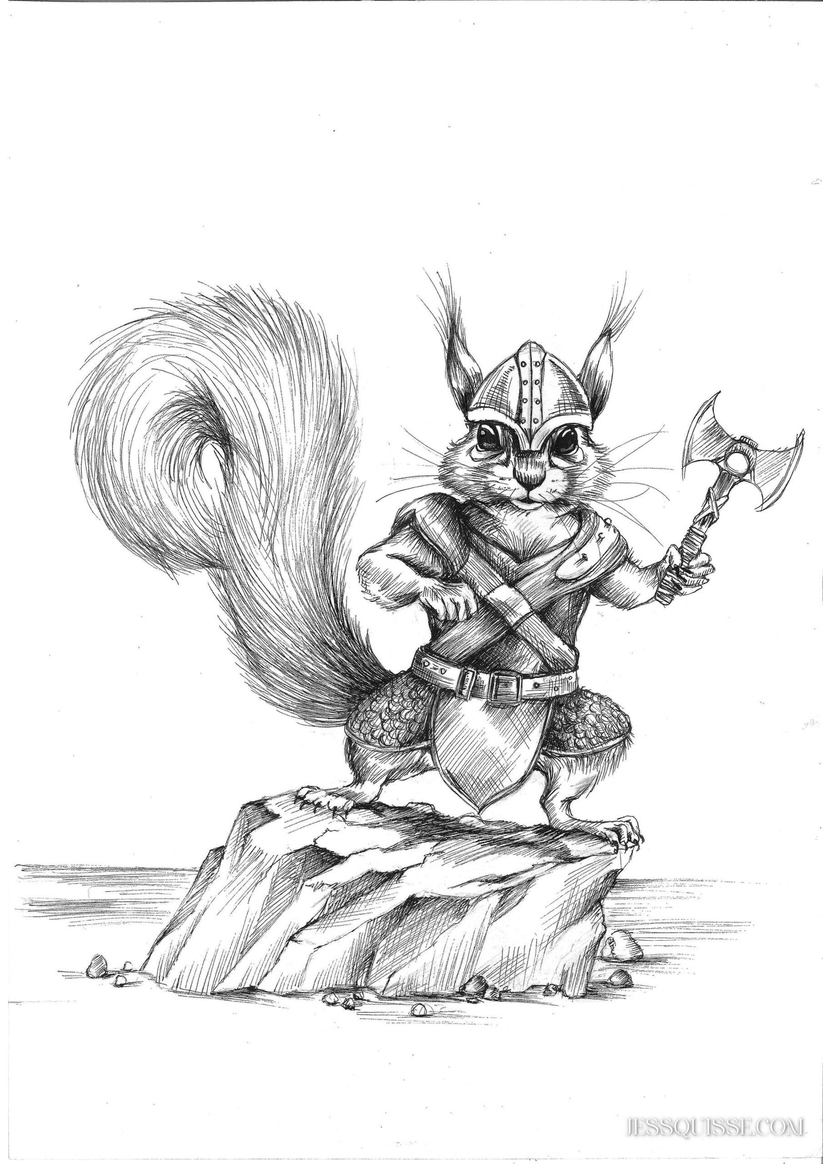 Ecureuil viking: tirage d'art animalier Jessquisse