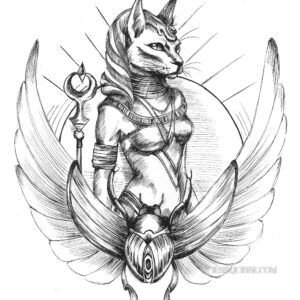 Bastet: tirage d'art animalier Jessquisse