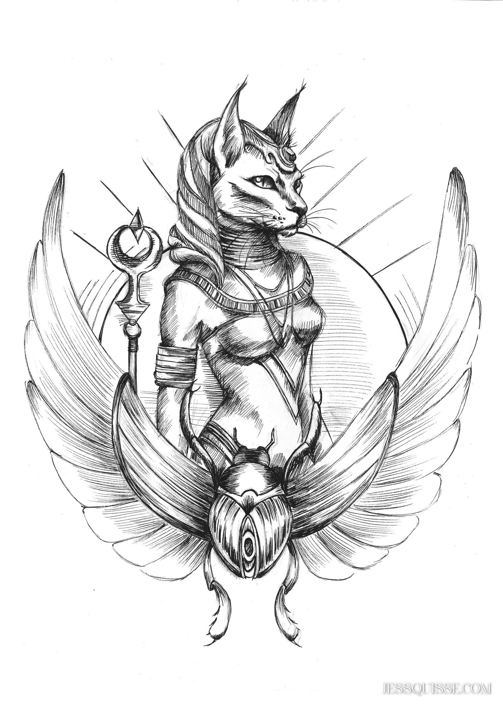 Bastet: tirage d'art animalier Jessquisse