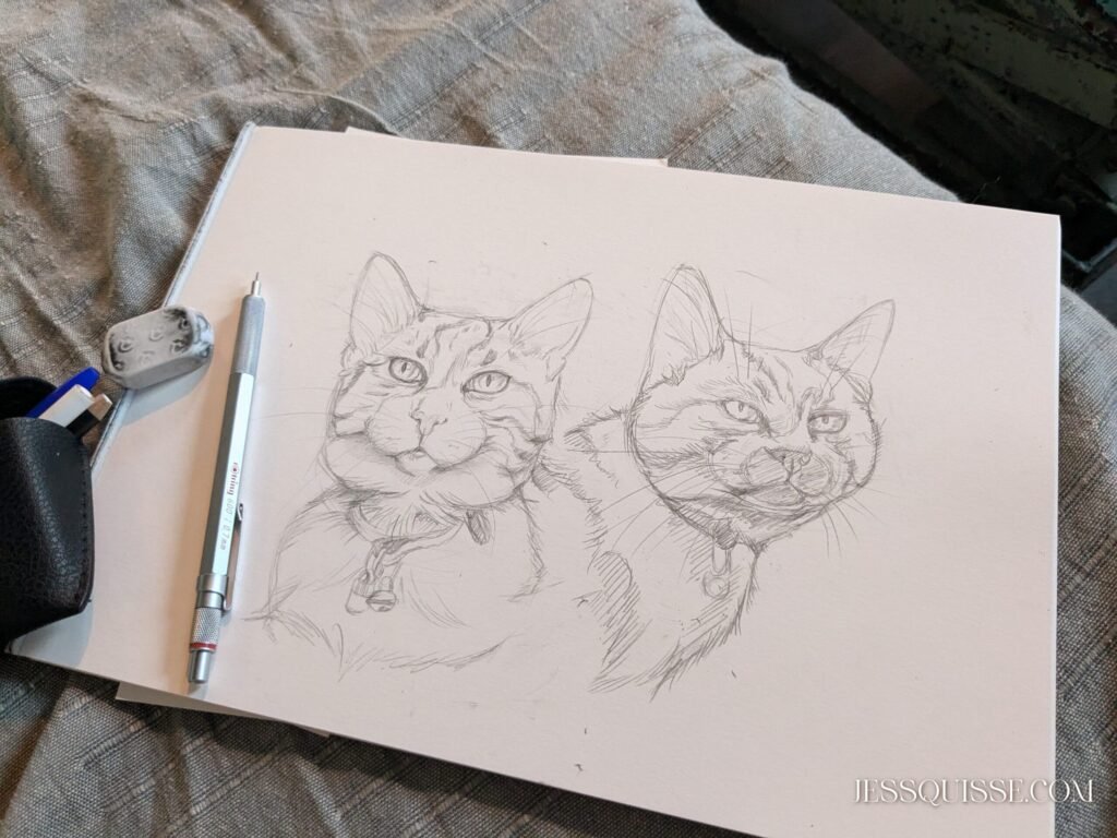 Esquisse préparatoire, portrait de Doudou-Doudoune