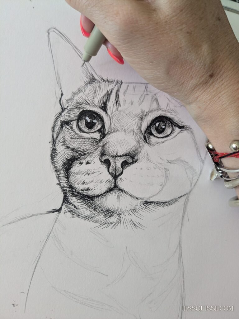 Esquisse au crayon avant l’encrage, portrait de Malow